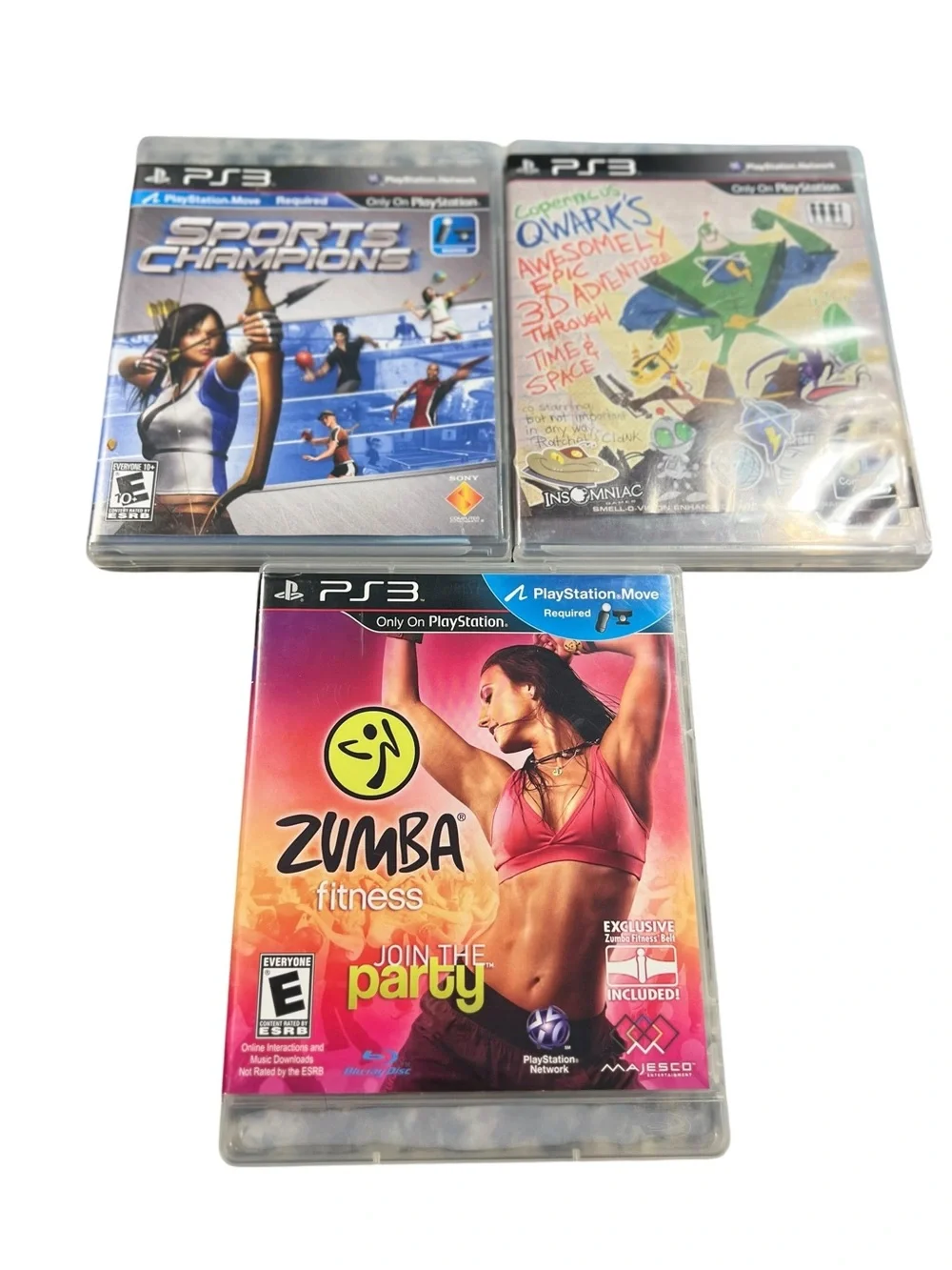 PS3 PlayStation 3 Move Game Bundle Sports Champions Zumba Ratchet & Clank